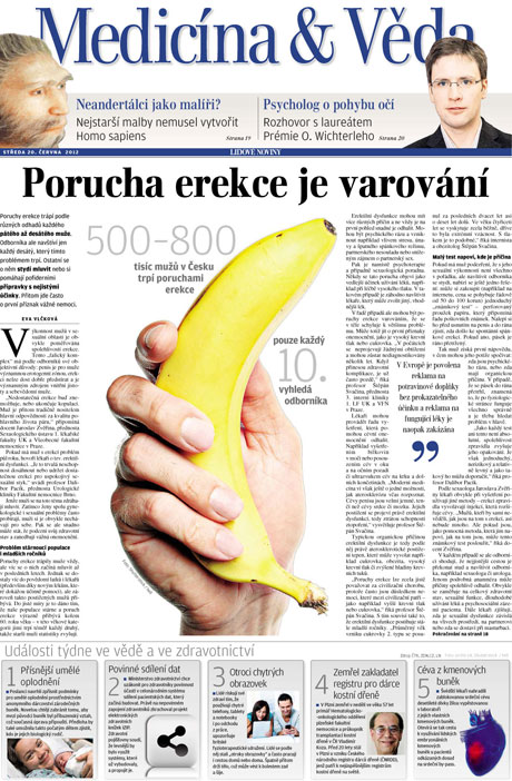 Porucha erekce je varování, Lidové Noviny 20.6.2012 | Jaroslav Zvěřina