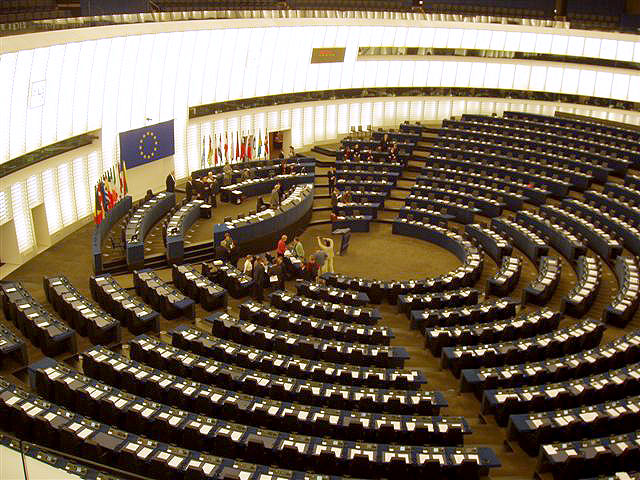 Zasedací sál budovy EP ve Štrasburku